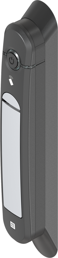 Schwenkgriff Agent E Wireless mit RFID Kartenleser 13,56 MHz, GD-Zn weißaluminium gepulvert und Polyamid GF schwarz