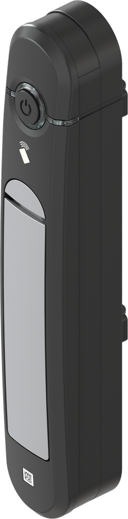 Maneta giratoria Agent E Wireless con lector de tarjetas RFID 13,56 MHz, zamak recubierto de polvo aluminio blanco y poliamida GF negro