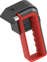 Emergency hammer with hand protection and holder with theft protection, acier et polyamide rouge