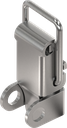fermeture à genouillère avec étrier de serrage cadenassable, percée, acier brut
