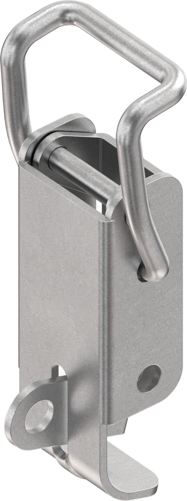 fermeture à genouillère avec étrier de serrage cadenassable, percée, acier zingué, passivé (couche épaisse) plus Top Coat