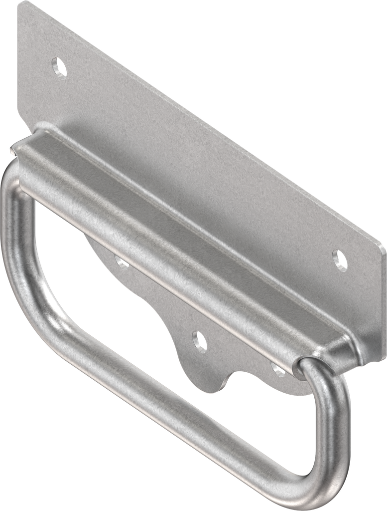 Chest handle without piano wire torsion spring, Steel zinc-plated DS plus top coat