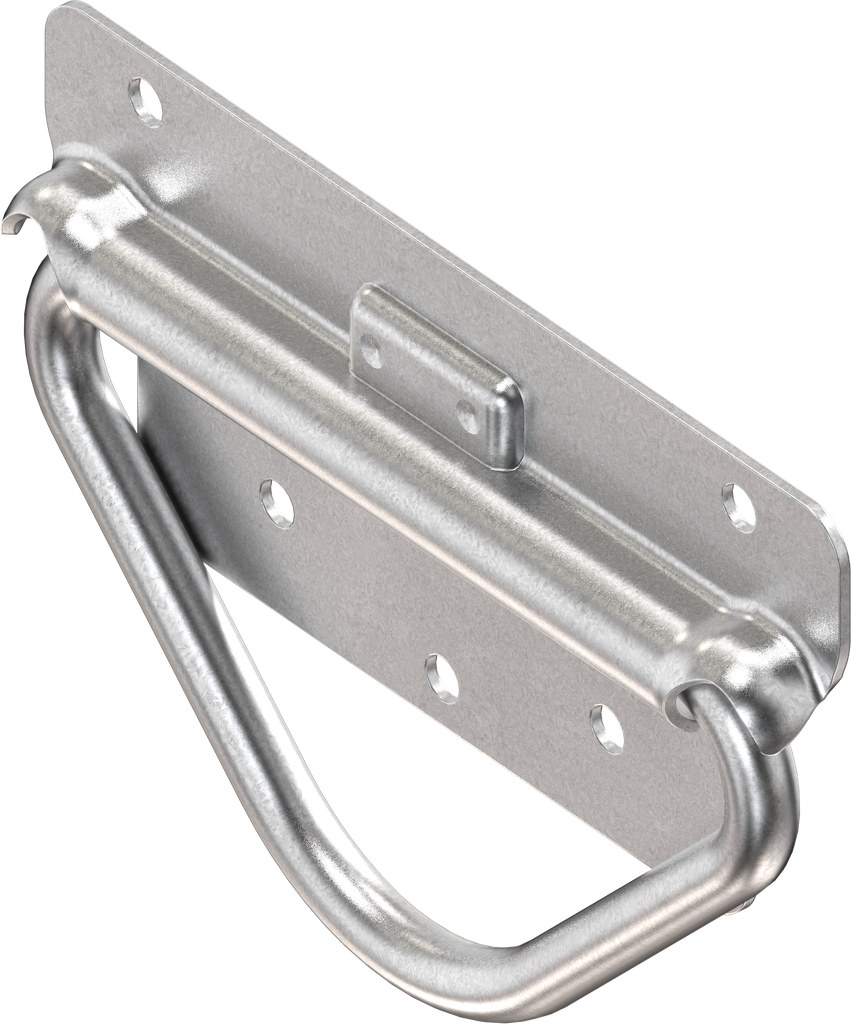 Slinging ring with leaf spring, Steel zinc-plated DS plus top coat