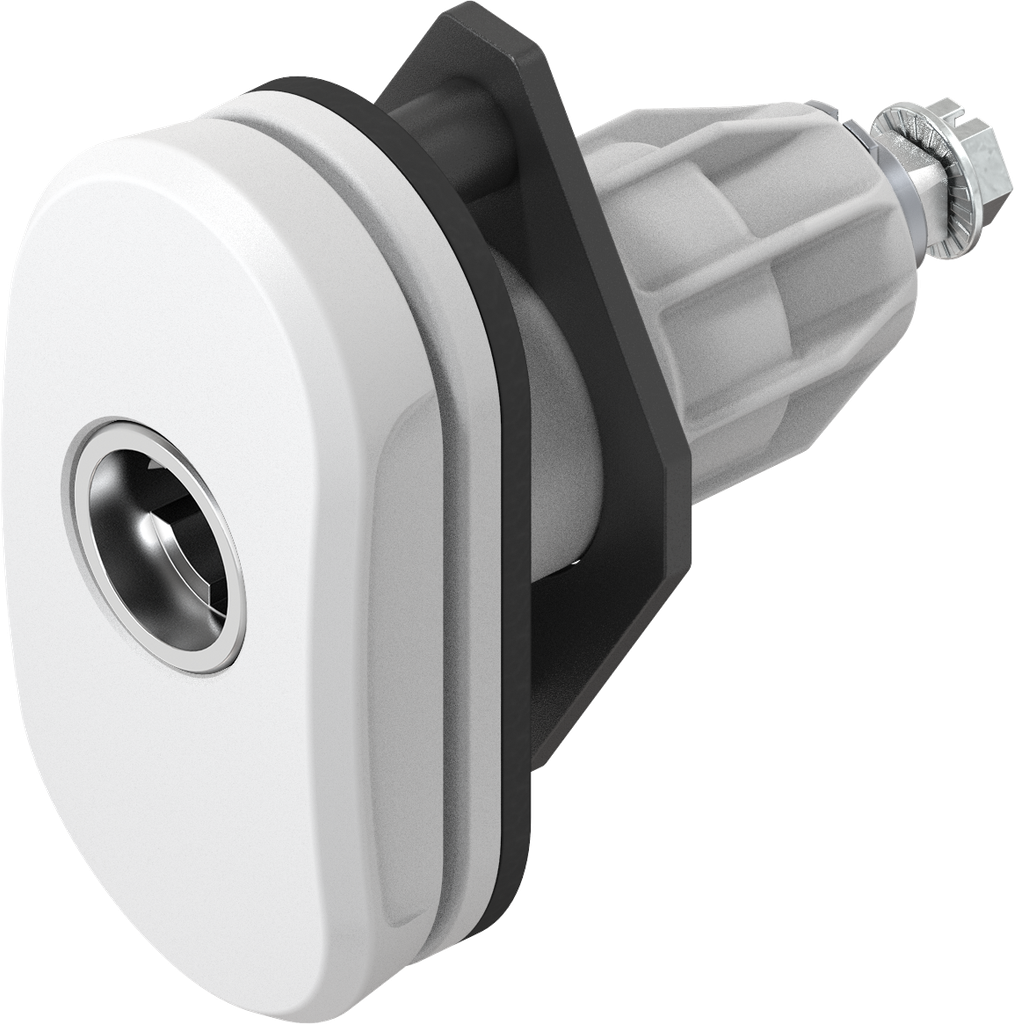 Compression latch "Basic ECO" for clip-in cylinder (system 3), Polyamide GF white