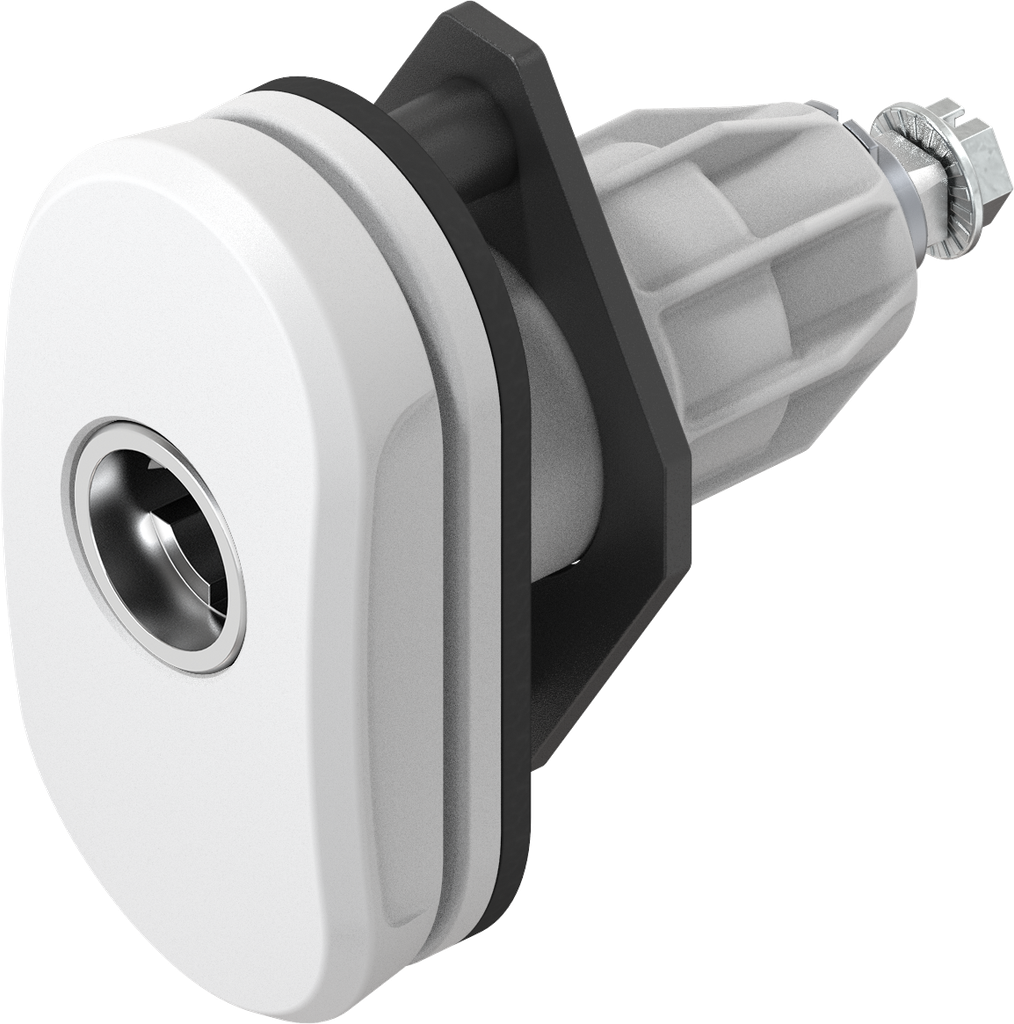 verrou à compression « Basic ECO » pour cylindre (système 3), polyamide GF blanc