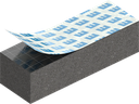 Zellgummi  8 x 10 mm, EPDM schwarz dehnungsfrei und selbstklebende Montagehilfe