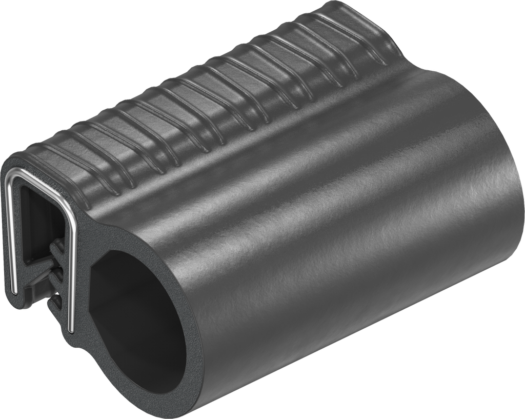 Dichtprofil selbstklemmend aus Brandschutzmaterial, Moosgummi EPDM; Klemmprofil EPDM 65 ± 5 Shore A schwarz