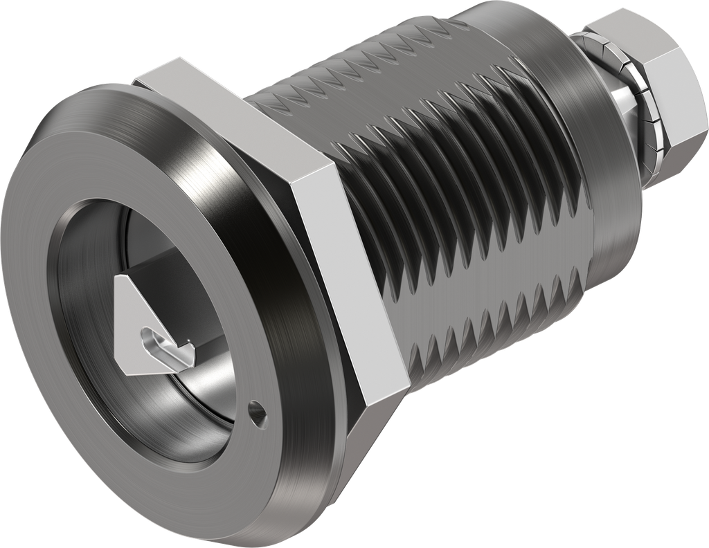Dreh-Spann-Verschluss Dreikant 7 mit Markierung Ausführung links, Aluminium harteloxiert und Edelstahl AISI 316