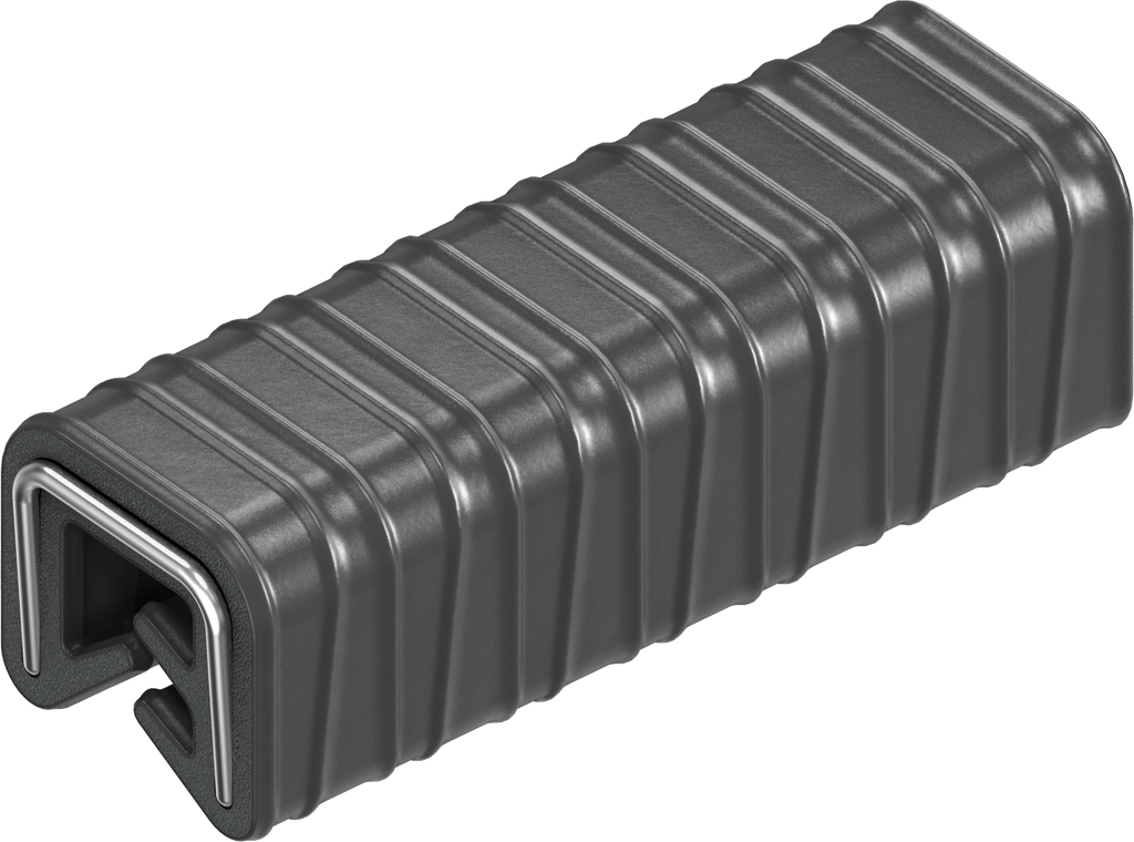 Kantenschutz selbstklemmend aus Brandschutzmaterial, EPDM 60 ± 5 Shore A schwarz