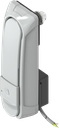 poignée escamotable « courte » avec RC2 avec déverrouillage électromécanique et pour demi-cylindre 40 mm ou 45 mm (A = 30 mm ou 45 mm), zamak époxy gris