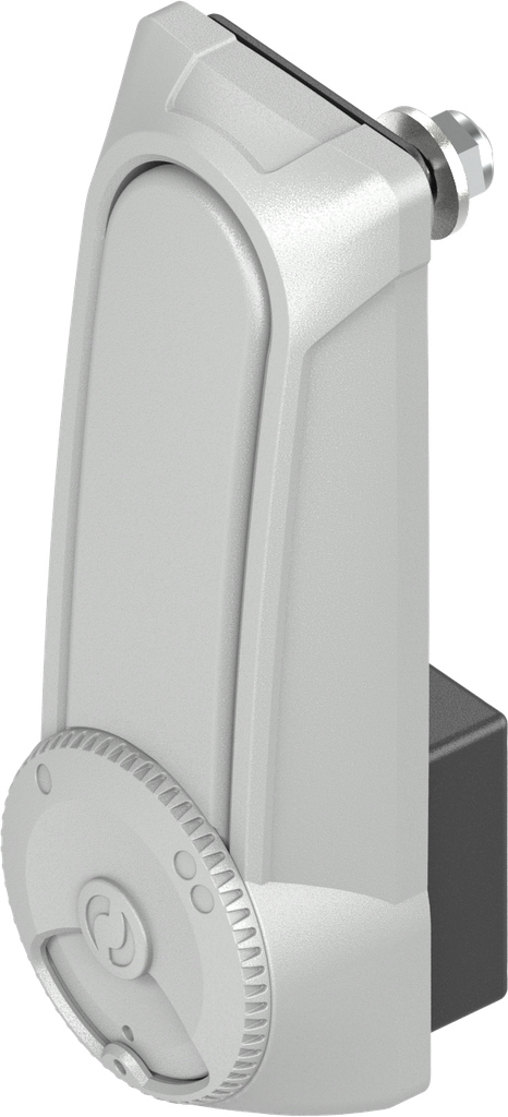 Maniglia girevole con doppio cilindro "corta" per profilo mezzo-cilindro 40 mm e 45 mm (A = 30 mm e 40 mm), poliammide GF grigio RAL 7038