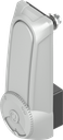 poignée escamotable à double cylindre « courte » pour demi-cylindre 40 mm et 45 mm (A = 30 mm et 40 mm), polyamide GF gris RAL 7038