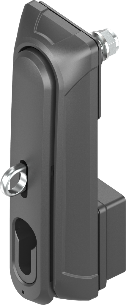 Maniglia girevole "corta" per lucchetto con modulo per profilo mezzo-cilindro 40 mm (A = 30 mm), poliammide GF nero