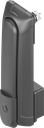 Maneta giratoria "larga" con módulo de cierre para cilindro perfilado 45 mm (A = 35 mm), poliamida GF negro
