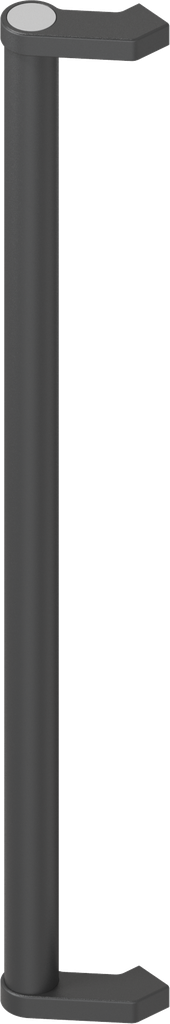 poignée tubulaire, aluminium revêtu en matière plastique noir