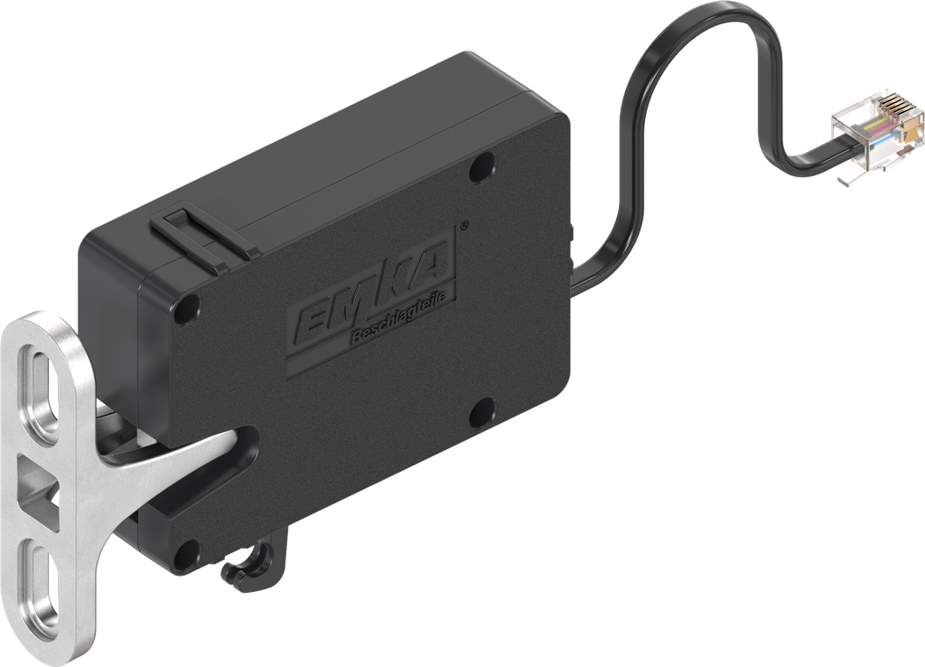Single-point latch with emergency opening, Basic, Polyamide GF black