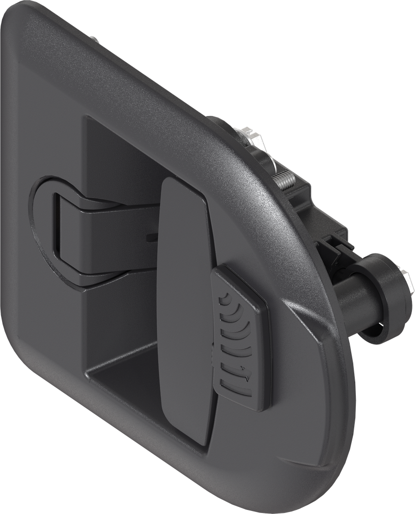 Folding T-handle with compression function for clip-in cylinder system 3, Polyamide GF black and zinc die black powder-coated
