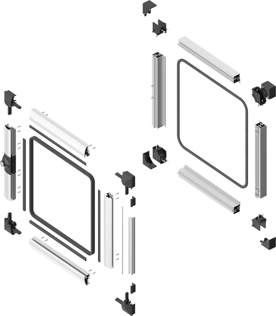 fenêtre de protection EMKA Proflex, en kit, aluminium anodisé, aluminium anodisé