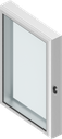 finestra in alluminio con cornice di 61 mm con chiusura 1/4 di giro con presa a farfalla laterale chiave 2233X, alluminio anodizzato
