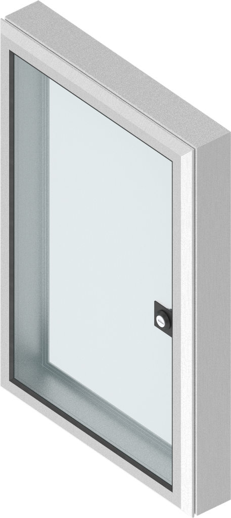 finestra in alluminio con cornice di 61 mm con chiusura 1/4 di giro con cilindro frontale chiave EK 333, alluminio anodizzato