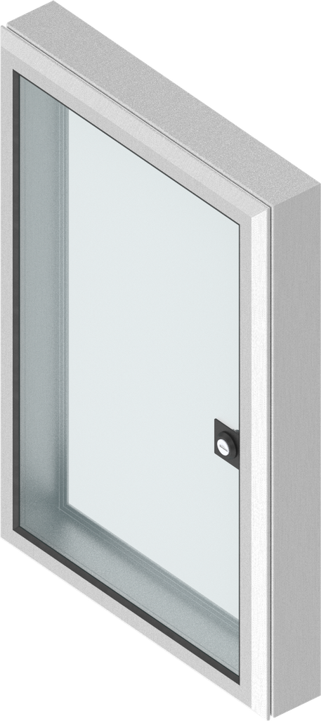 finestra in alluminio con cornice di 61 mm con chiusura 1/4 di giro con cilindro frontale chiave EK 333, alluminio anodizzato