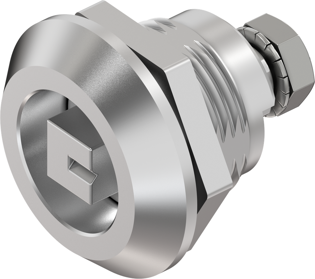 Vibration-resistant quarter turn square 8 with marking, Stainless steel AISI 316
