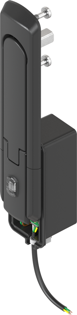 Flat swinghandle with electromechanical release, Zinc die black powder-coated