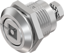 Chiusura 1/4 di giro a compressione quadro incassato 7,5 con perno e riferimento, acciaio inox AISI 316