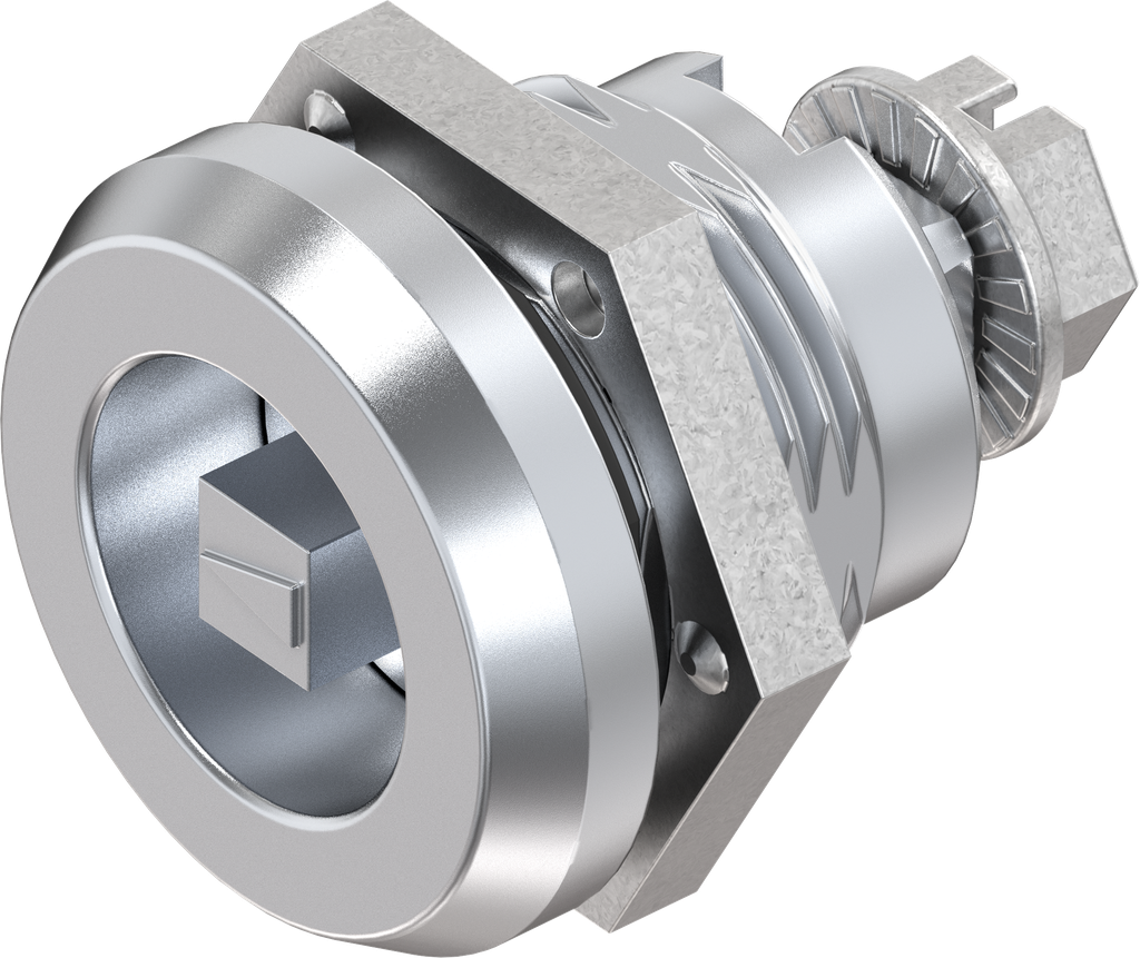 Safety quarter turn square 6, Brass and zinc die chrome-plated