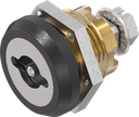 Trilvast slot dubbelbaard 3 variant links, messing en zamak zwart gepoedercoat