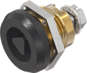 Safety quarter turn triangular 8, Brass and zinc die black powder-coated