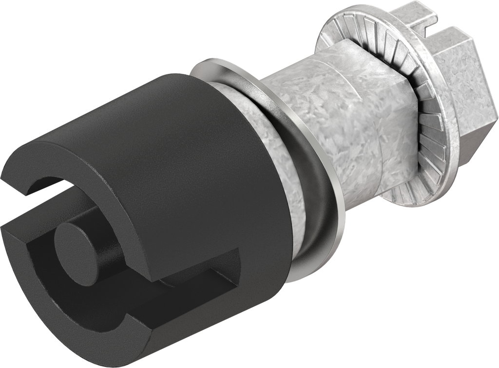 Bediening dubbelbaard 5 mm, Zamak zwart gepoedercoat