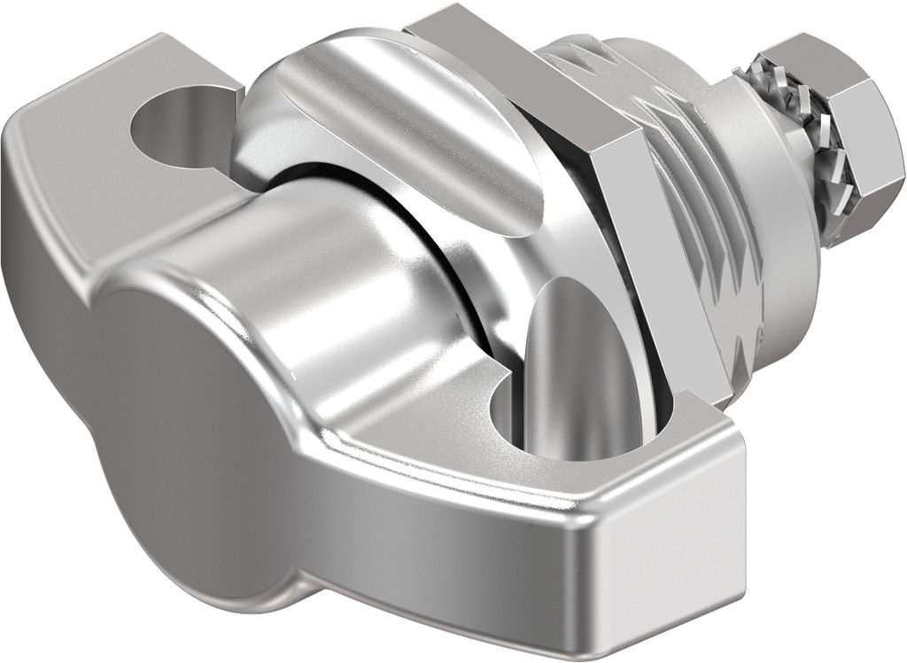 Chiusura 1/4 di giro con presa a farfalla per lucchetto, acciaio inox AISI 316