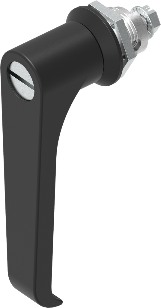 L-greep sleuf 2x4, Zamak zwart gepoedercoat