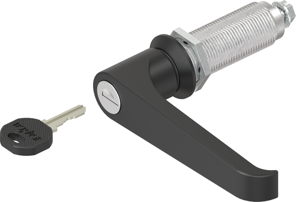 L-handle quarter turn, keyed EK 333, Zinc die and polyamide black