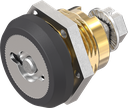 Safety quarter turn double bit 5 with dust cap, right version, Brass and zinc die black powder-coated