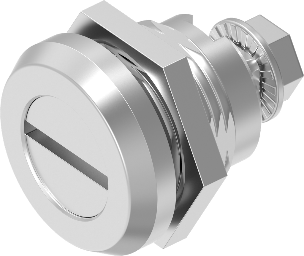 Chiusura 1/4 di giro di sicurezza con Taglio 2x4, acciaio inox AISI 303