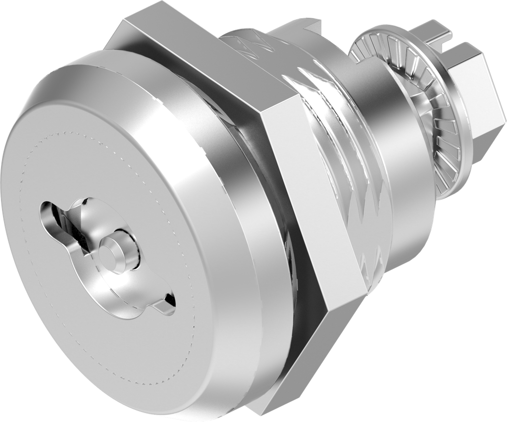 Safety quarter turn double bit 3 with dust cap, right version, Stainless steel AISI 303