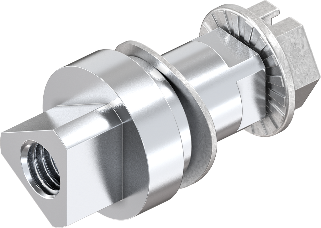 Inserto con rosca interior M6 triángulo 10, zamak cromado