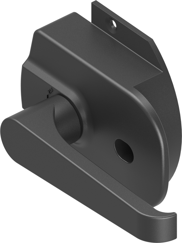 Prominent door lock with L-handle, non-keyed, Zinc die black powder-coated