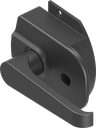 fermeture de porte en applique avec poignée bec de cane sans clé, zamak époxy noir