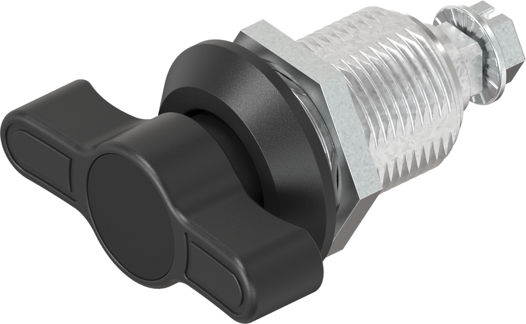 Bouton papillon à compression carré de 8 et filetage M6, zamak époxy noir