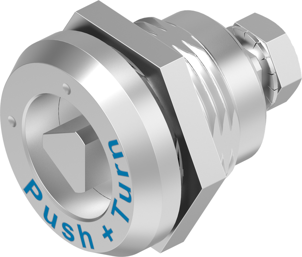 Chiusura 1/4 di giro di sicurezza triangolo 8, acciaio inox AISI 316