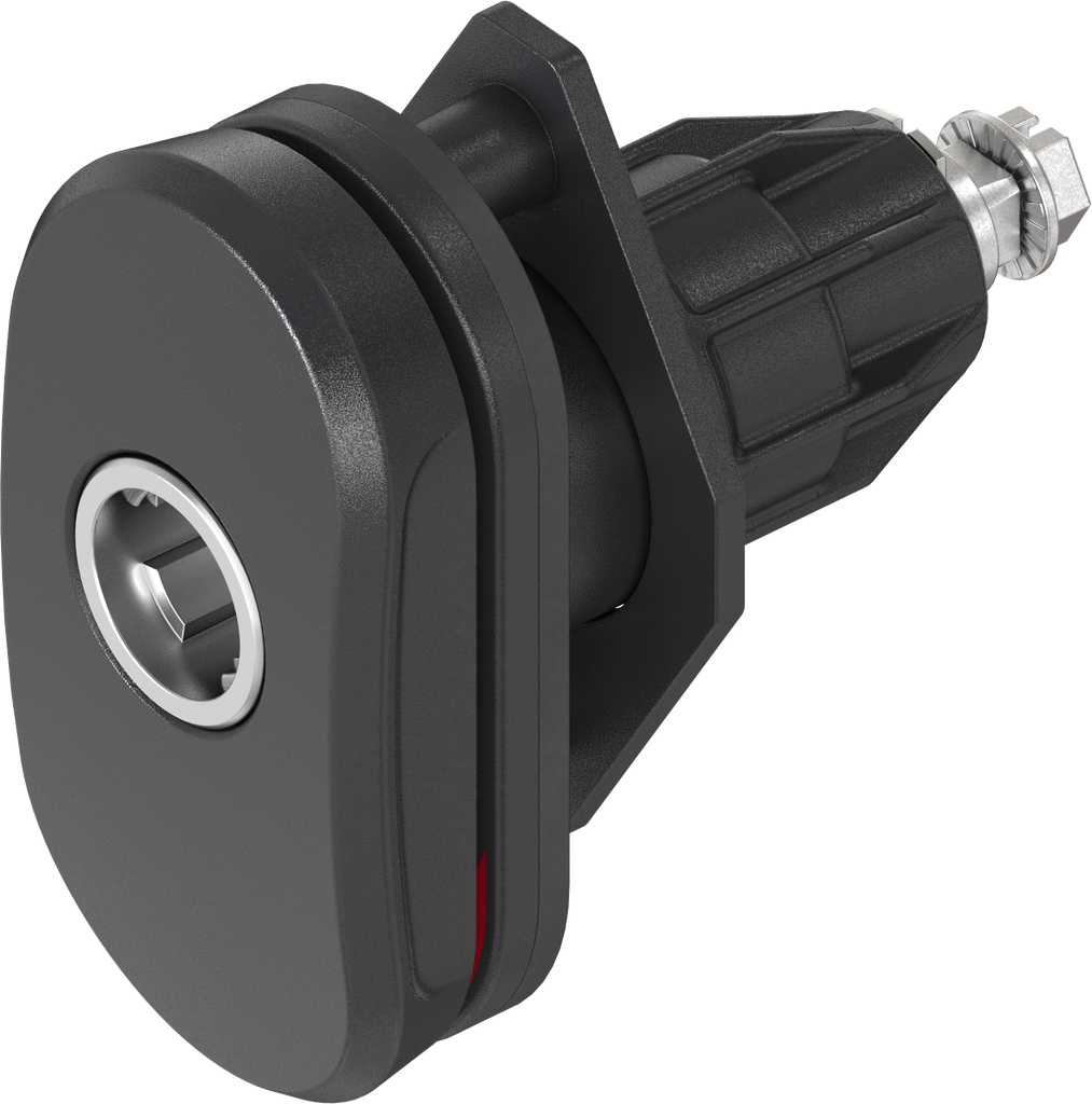 Compression latch "Double Red" for clip-in cylinder (system 3), Polyamide GF black