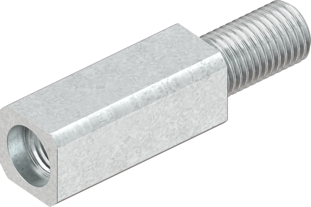 adaptateur carré, acier zingué