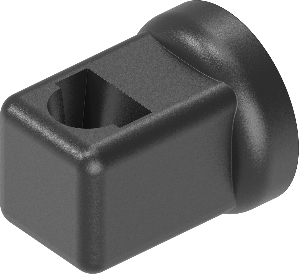 guide pour tringles rondes 8 mm, polyamide GF noir