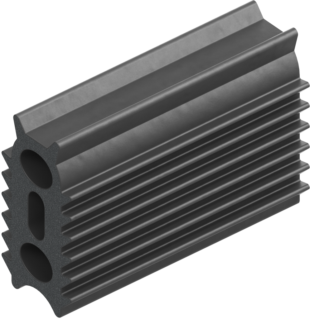 Guarnizione a quattro labbra H = 20,5 mm, gomma spugnosa EPDM 25 ± 5 Shore A nero