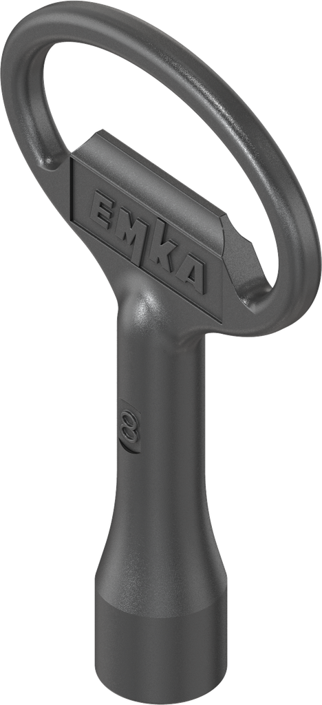 Llave para inserto cuadradillo 8, zamak recubierto de polvo negro