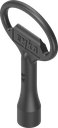 clé pour rotor triangle 6,5 CNOMO type 1, zamak époxy noir