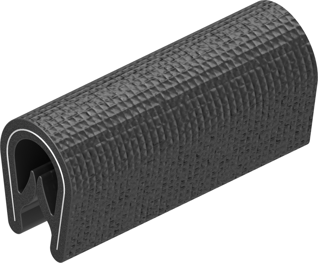 Randafwerking zelfklemmend, PVC 70 ± 5 Shore A zwart